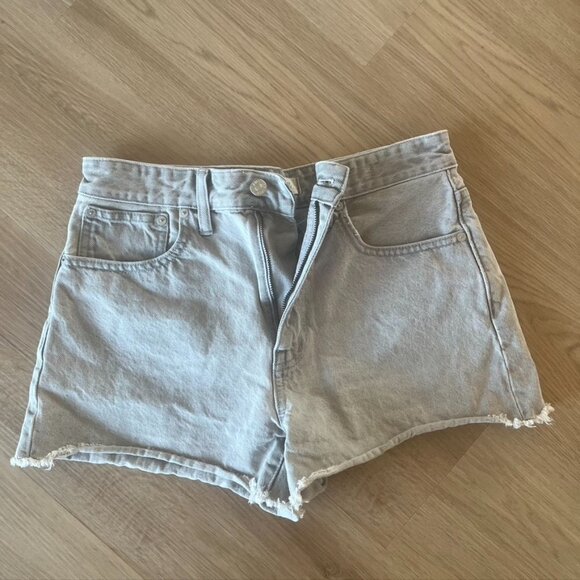 Madewell Relaxed Gray Denim Shorts Gray raw hem 27 - Picture 1 of 9